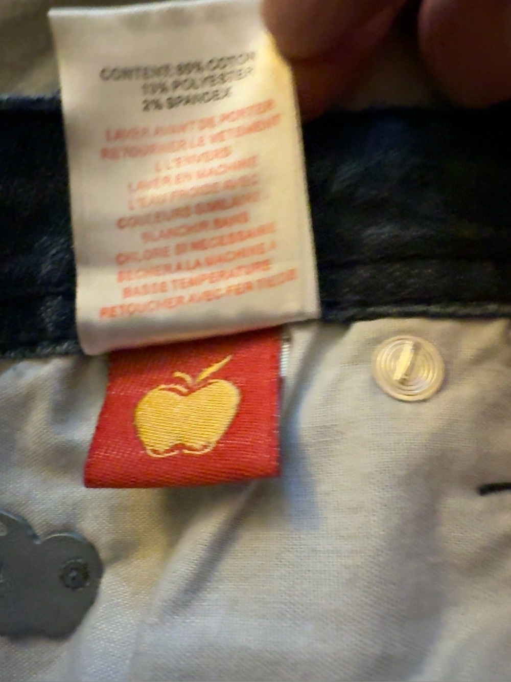Vintage Y2K Low Rise Apple Bottoms Dark Wash Cargo Jeans Size 13/14 - Picture 16 of 16
